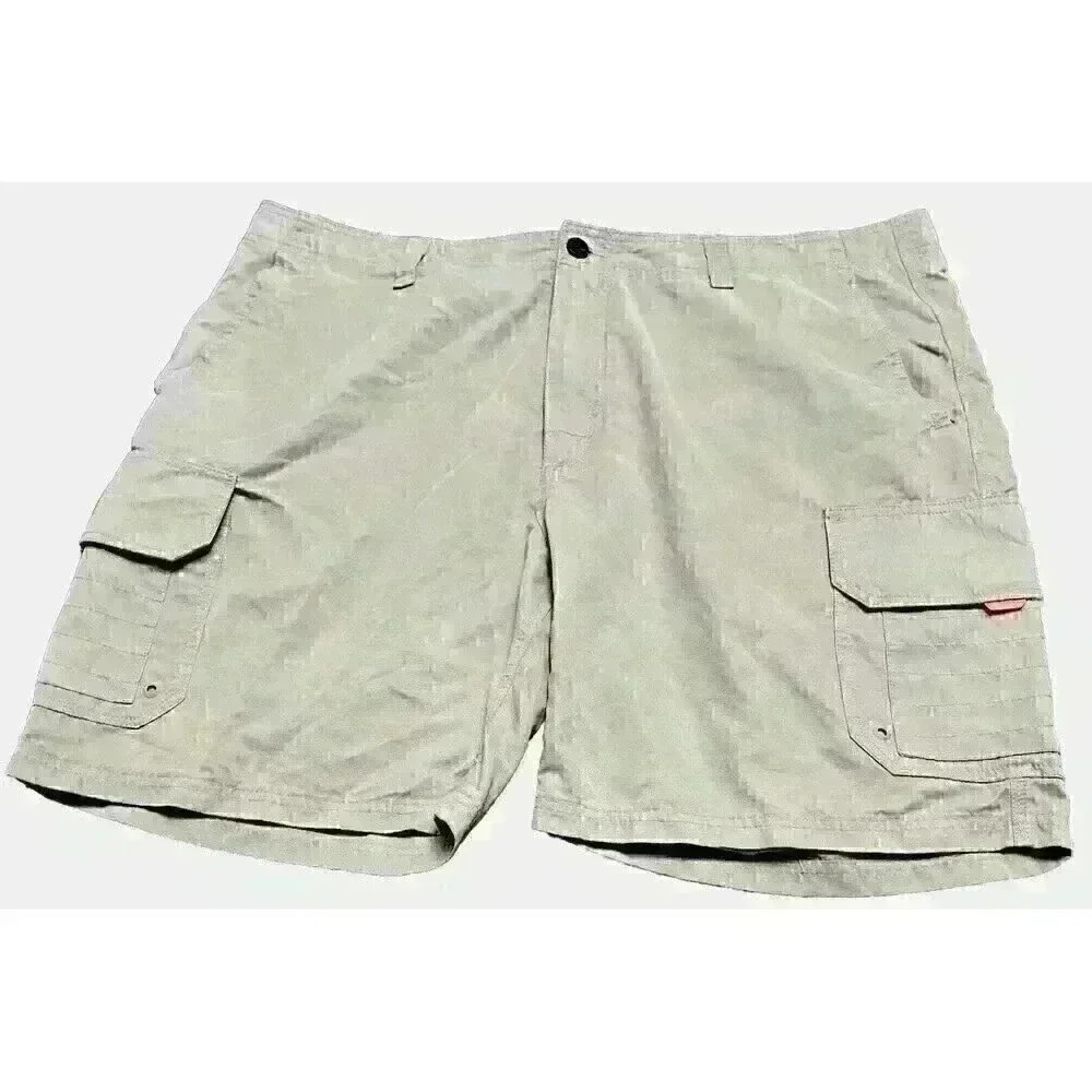 Quiksilver Waterman Shorts Mens 40 Khaki Tan Cargo Nylon Stretch Pockets Tech